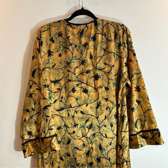 NATORI Sz  L (estimated) Robe Zipper Closure Long Line Long Sleeve Sheen - Picture 6 of 7